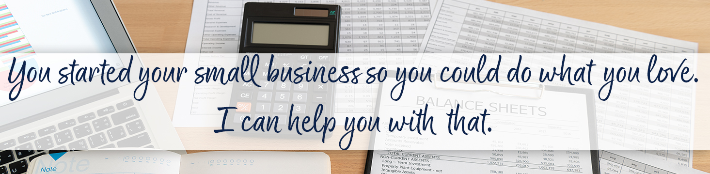 computer with financial statements and calculator